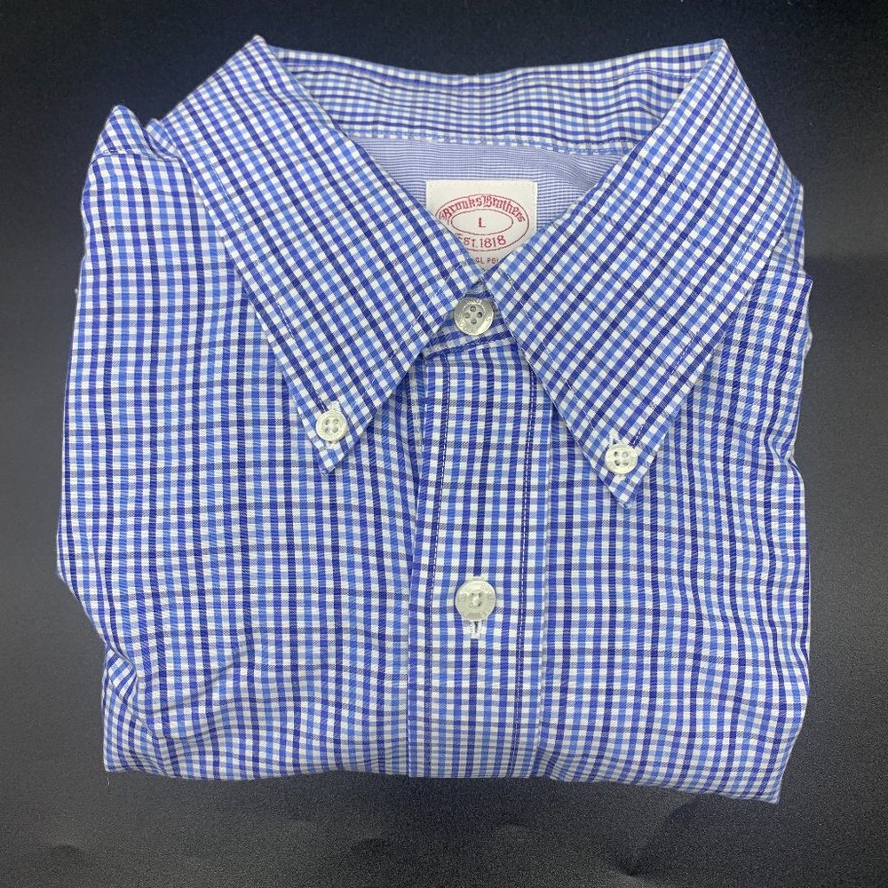 Brooks Brothers Regular Fit Non-Iron Polo Dress Shirt Men's L